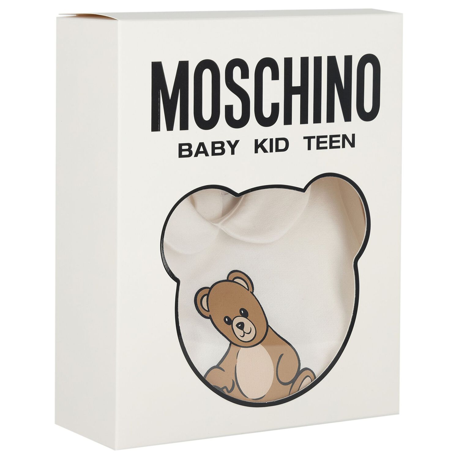 White Teddy Bear Logo Babygrow, 1, hi-res