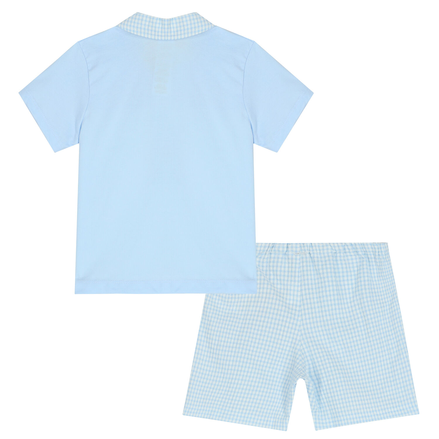 Younger Boys Blue & White Shorts Set, 1, hi-res