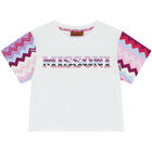 Girls White Logo T-Shirt, 1, hi-res