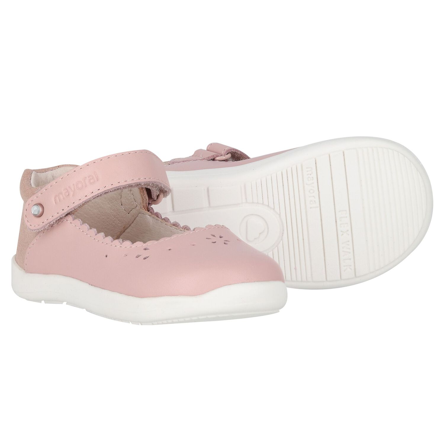 Younger Girls Pink Faux Leather Shoes, 2, hi-res image number null