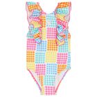 Girls Multi-Color Gingham Swimsuit, 1, hi-res