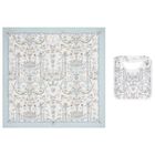 Baby Boys White & Blue Toile de Jouy Carré Swaddle & Bib Gift Set, 1, hi-res