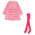 Girls Pink Floral Dress Set, 1, hi-res