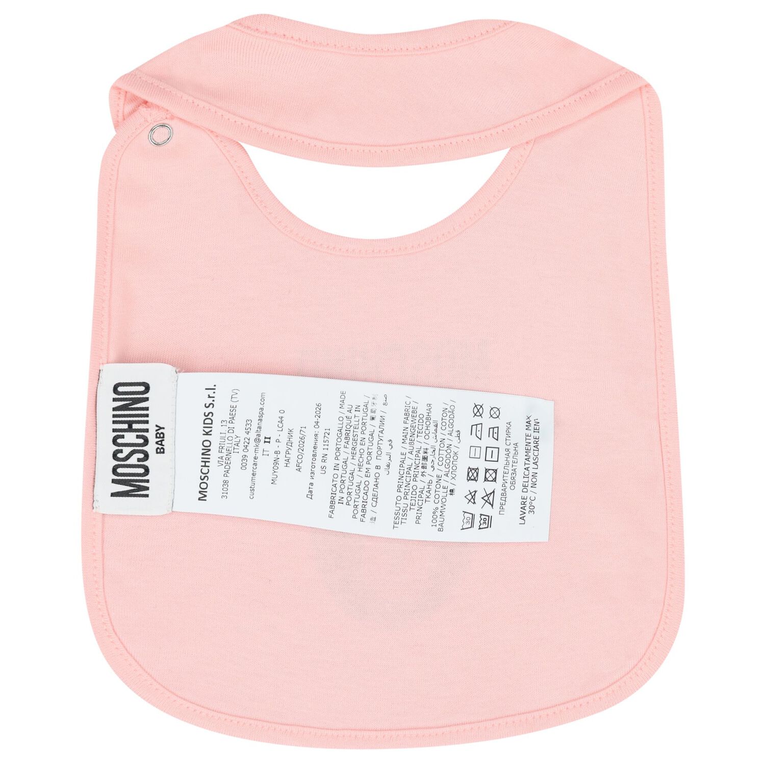 Baby Girls Pink Teddy Bear Logo Hat & Bib Gift Set, 5, hi-res