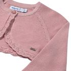 Younger Girls Pink Knitted Cardigan, 2, hi-res