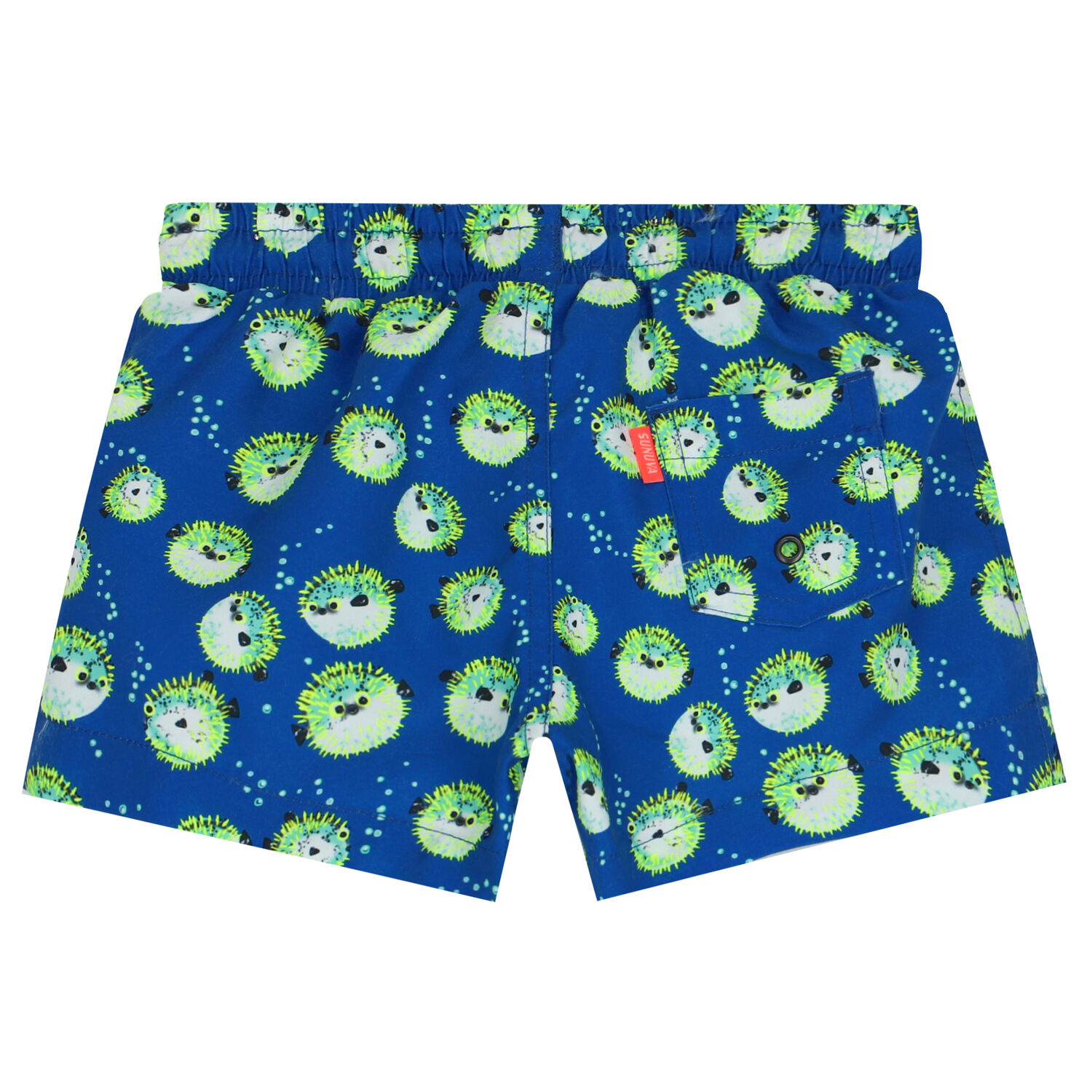 Baby Boys Blue Puffer Fish Swim Shorts, 1, hi-res image number null