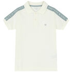 Boys Ivory Logo Polo Shirt, 1, hi-res