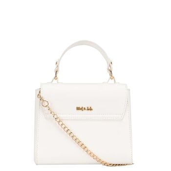 Girls White Leather Handbag