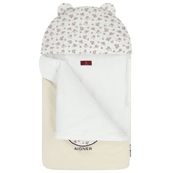 Beige & White Teddy Bear Logo Baby Nest