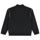 Boys Black Logo Zip Up Top, 1, hi-res