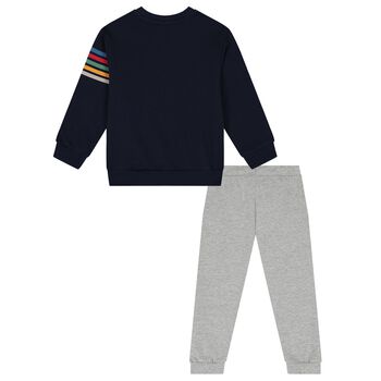 Boys Navy Blue & Grey Tracksuit
