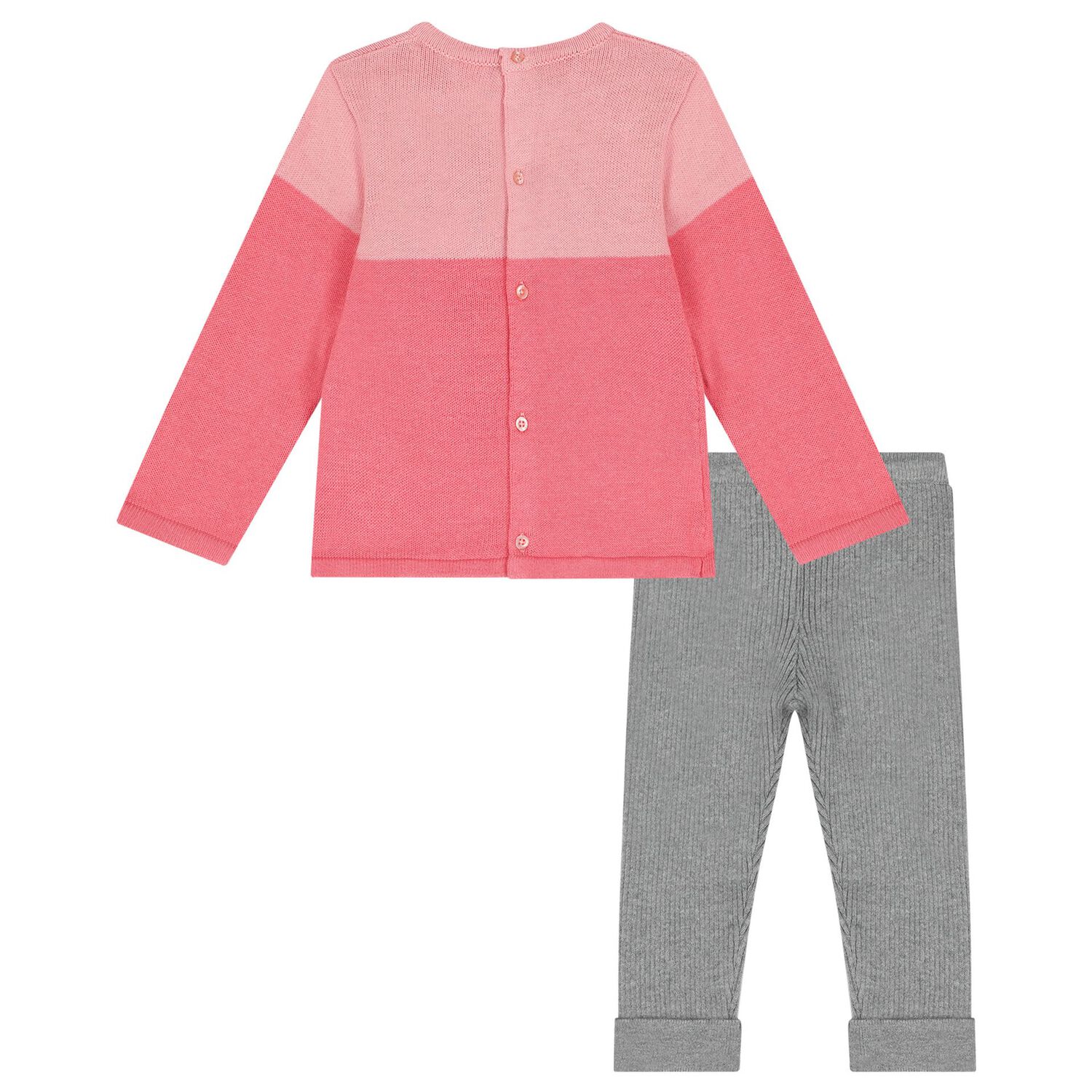 Younger Girls Pink & Grey Leggings Set, 1, hi-res image number null