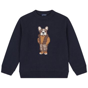 Boys Navy Blue Knitted Jumper