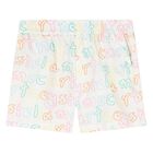Younger Girls Ivory Cotton Shorts, 1, hi-res