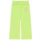 Girls Neon Yellow Wide Leg Trousers, 1, hi-res