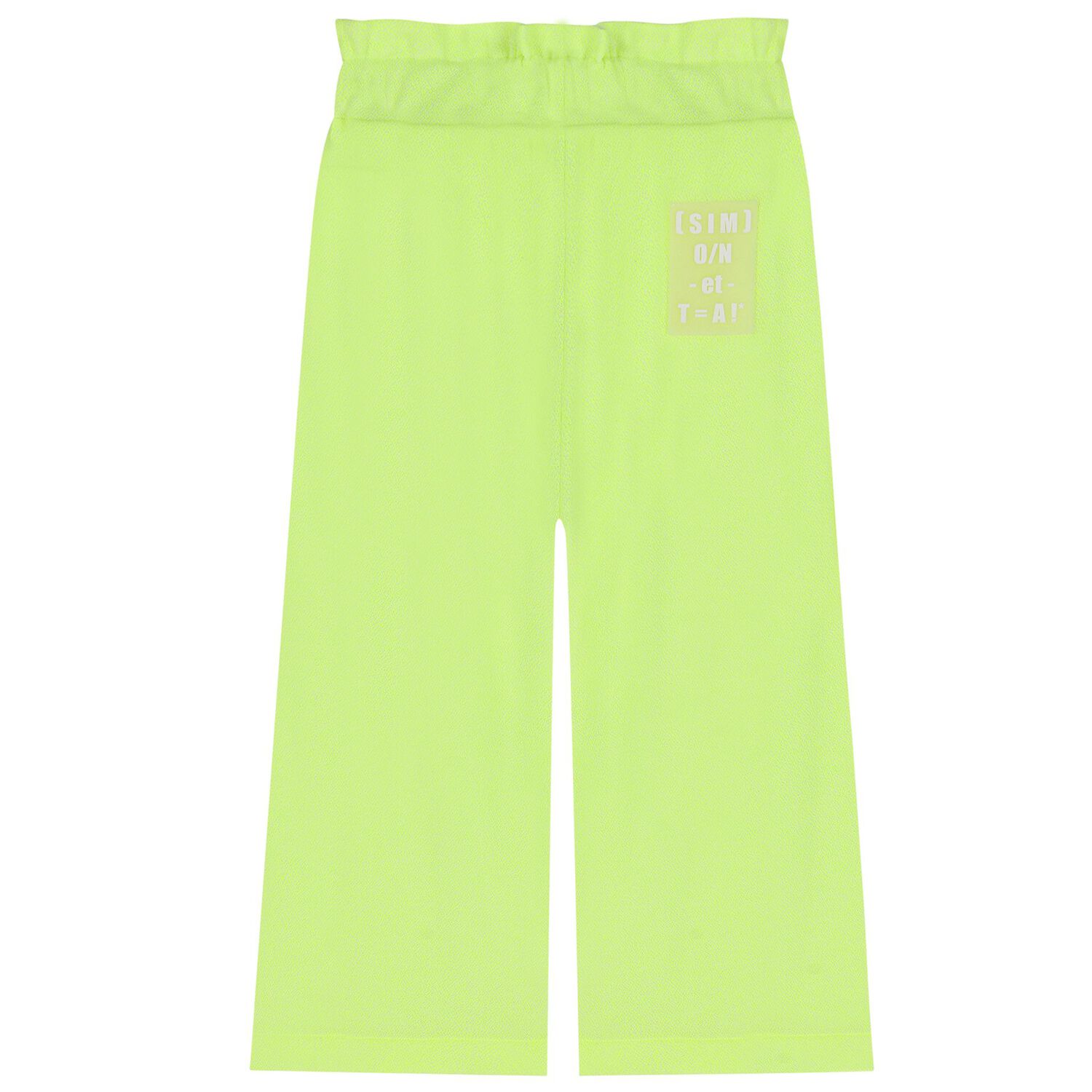 Girls Neon Yellow Wide Leg Trousers, 1, hi-res