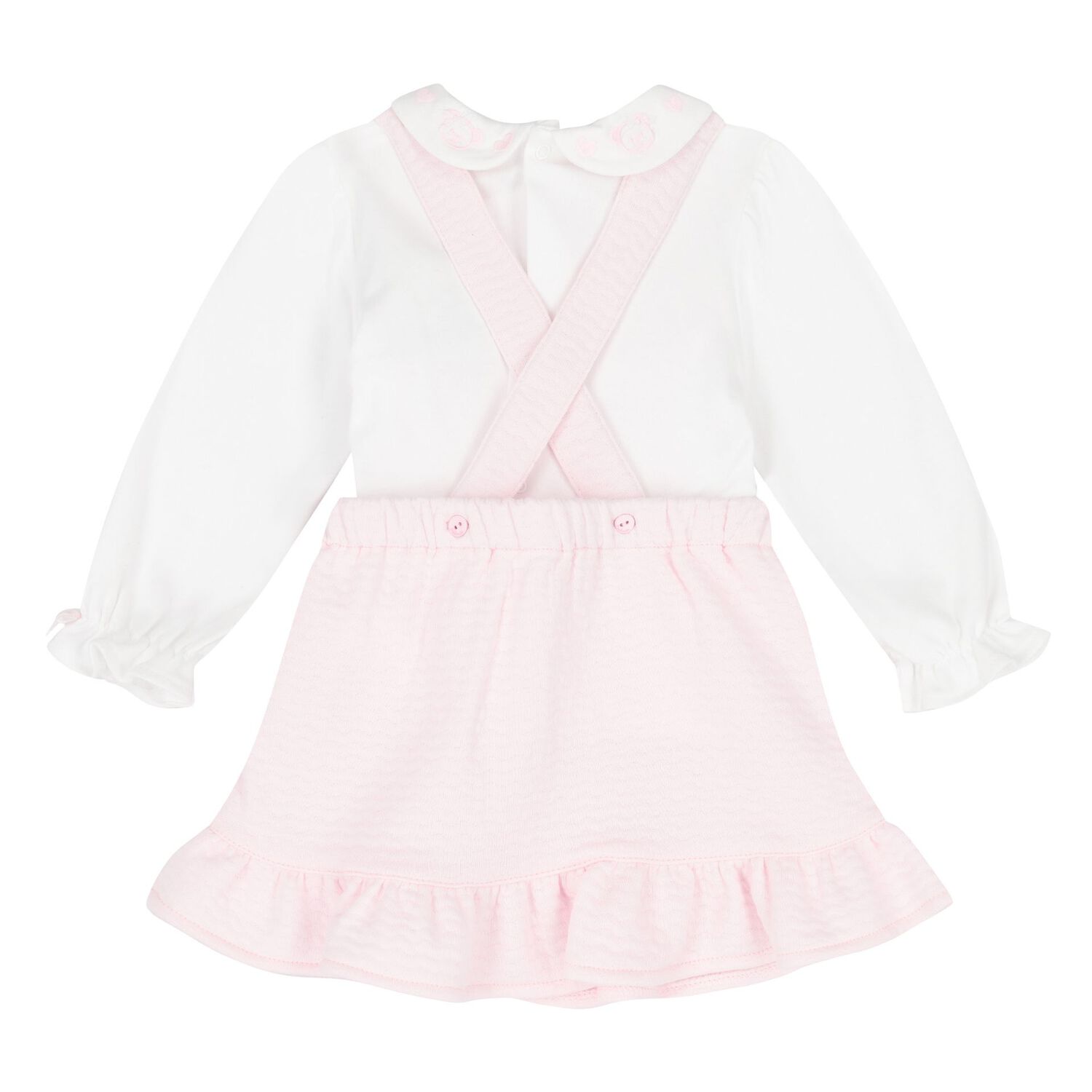 Baby Girls White & Pink Skirt Set, 1, hi-res image number null