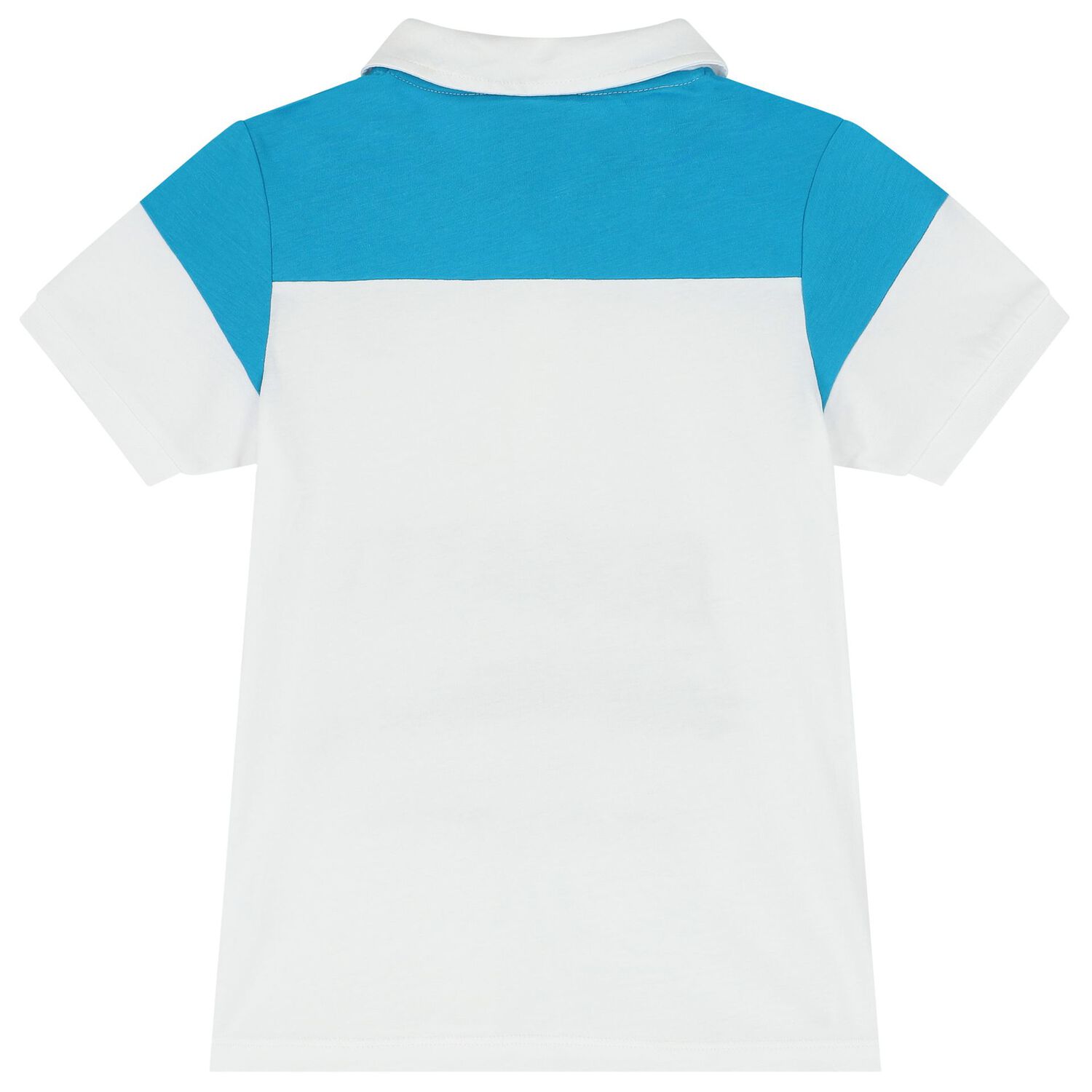 Boys White & Blue Logo Polo Shirt, 1, hi-res