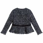 Girls Blue Tweed Jacket, 1, hi-res