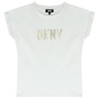 Girls White & Gold Logo T-Shirt, 1, hi-res