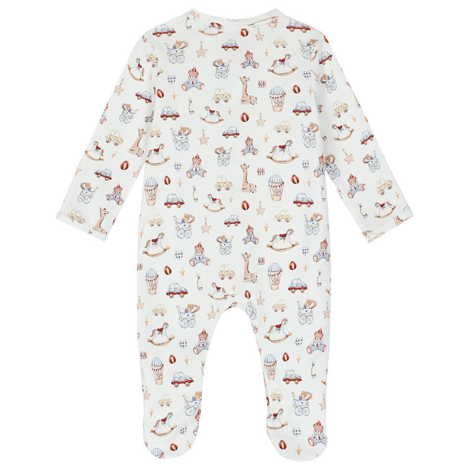 Baby Boys White Toys Babygrow, 1, hi-res