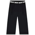 Girls Black Logo Trousers, 1, hi-res