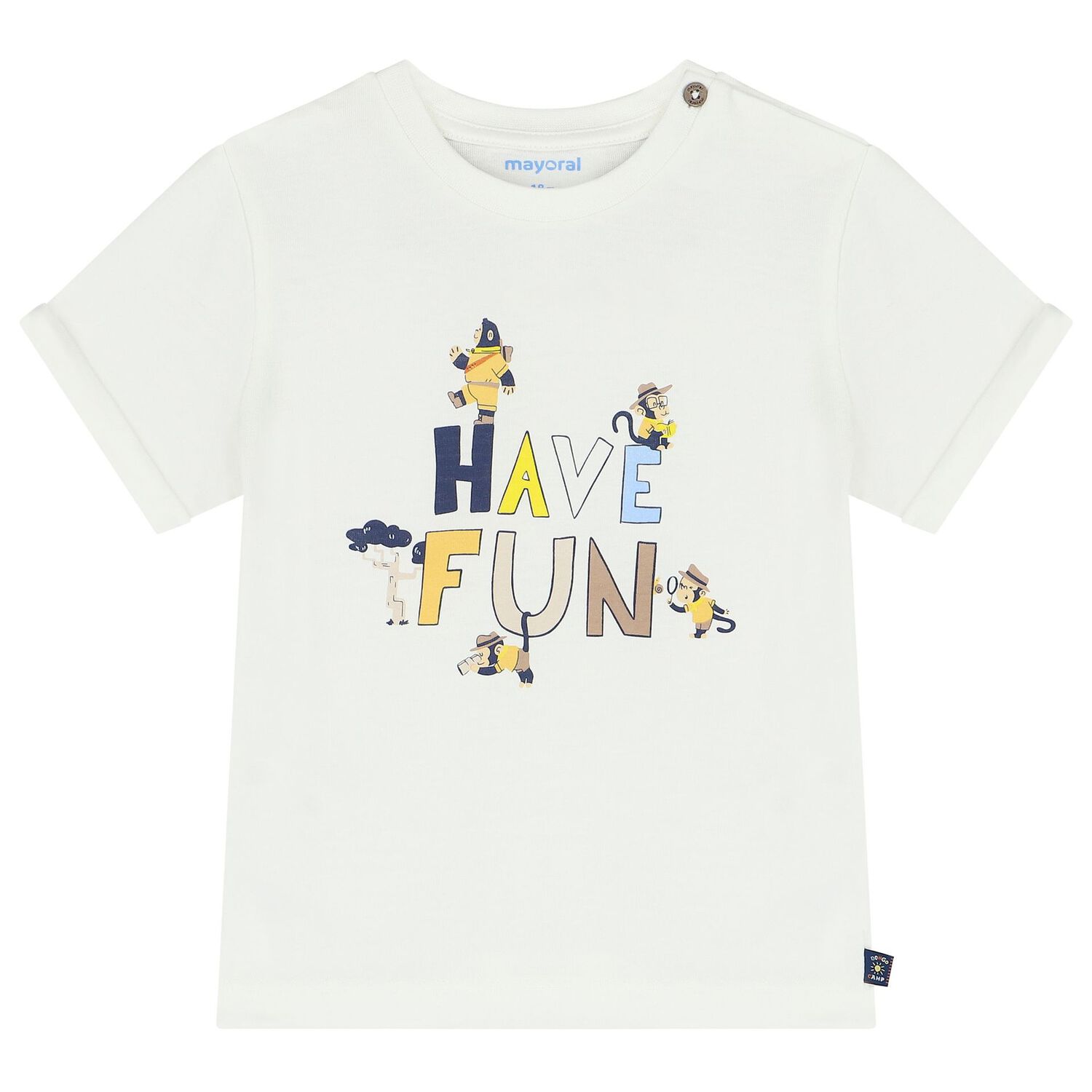 Younger Boys White & Yellow Shorts Set, 1, hi-res
