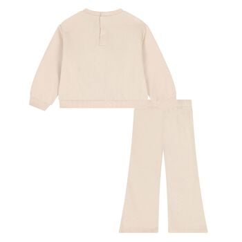 Younger Girls Beige Dog Tracksuit