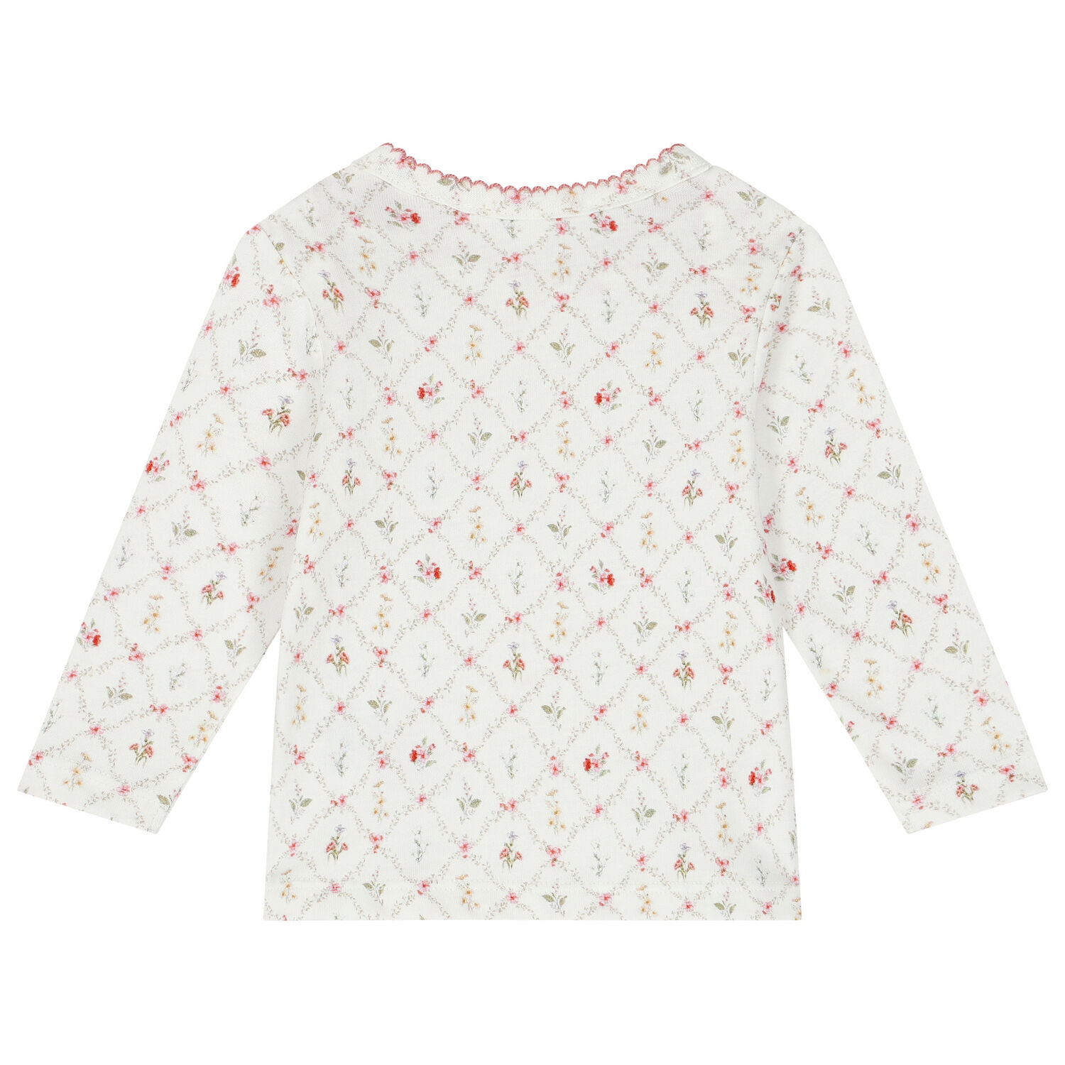 Baby Girls Ivory Floral Pyjamas, 1, hi-res