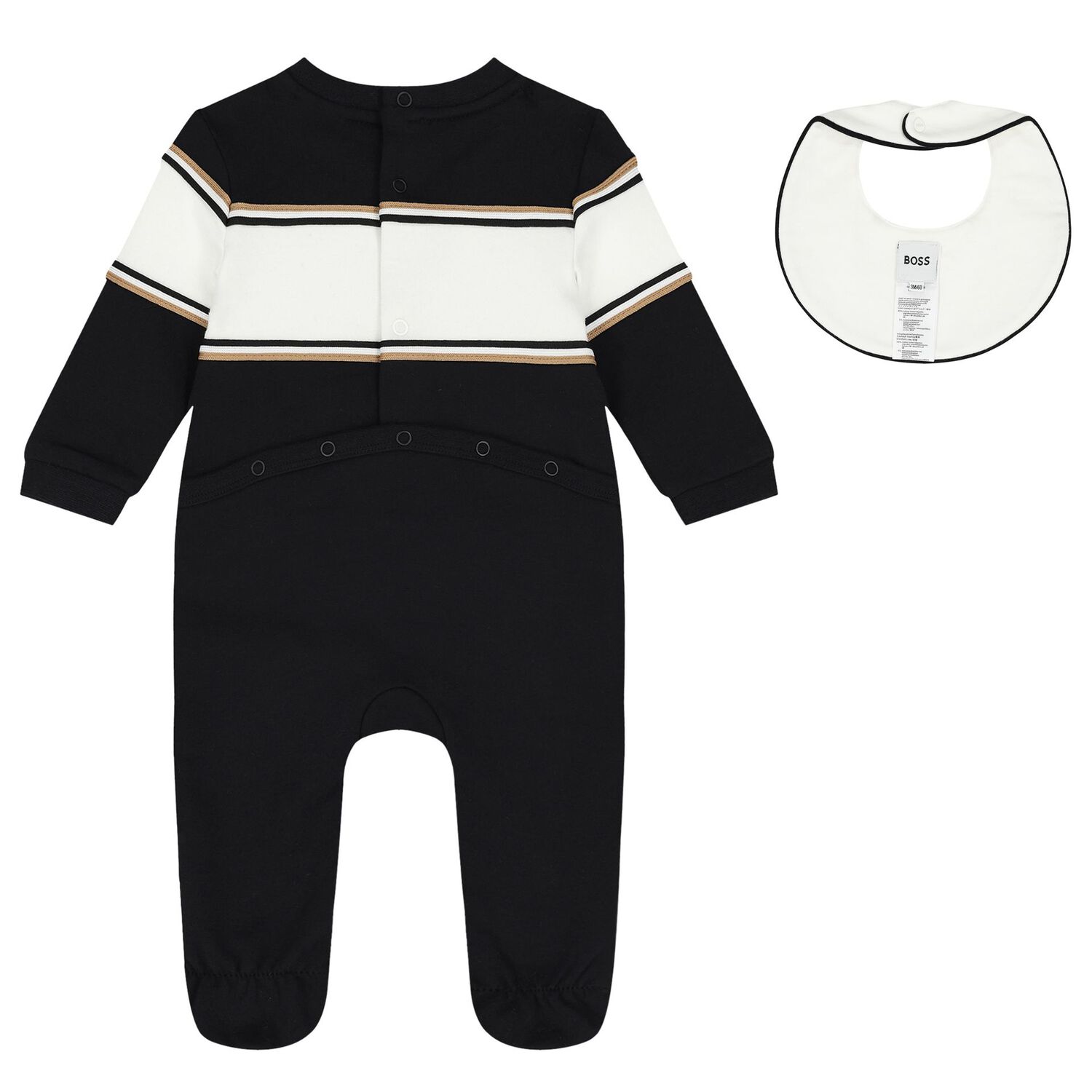 Baby Boys Black Logo Babygrow Gift Set, 1, hi-res