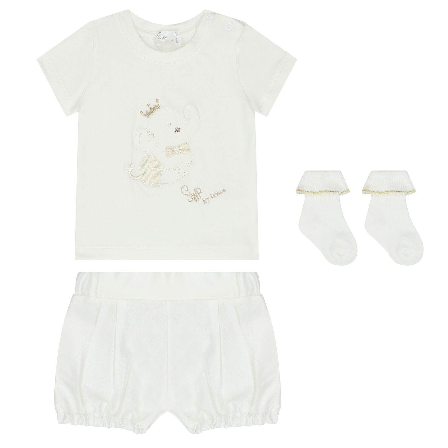 Ivory Elephant Baby Shorts Gift Set, 1, hi-res