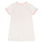 Younger Girls Ivory & Pink Logo Dress, 1, hi-res