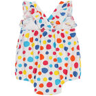 Baby Girls White Polka Dots Shortie, 1, hi-res