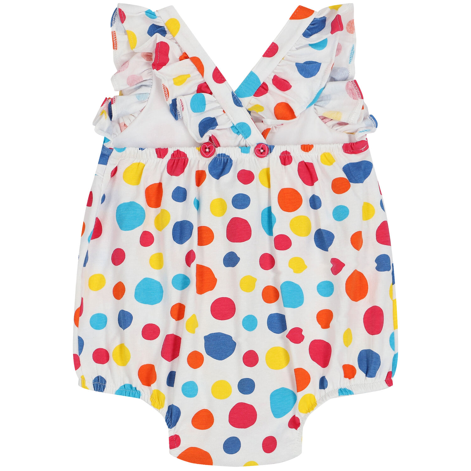 Baby Girls White Polka Dots Shortie, 1, hi-res