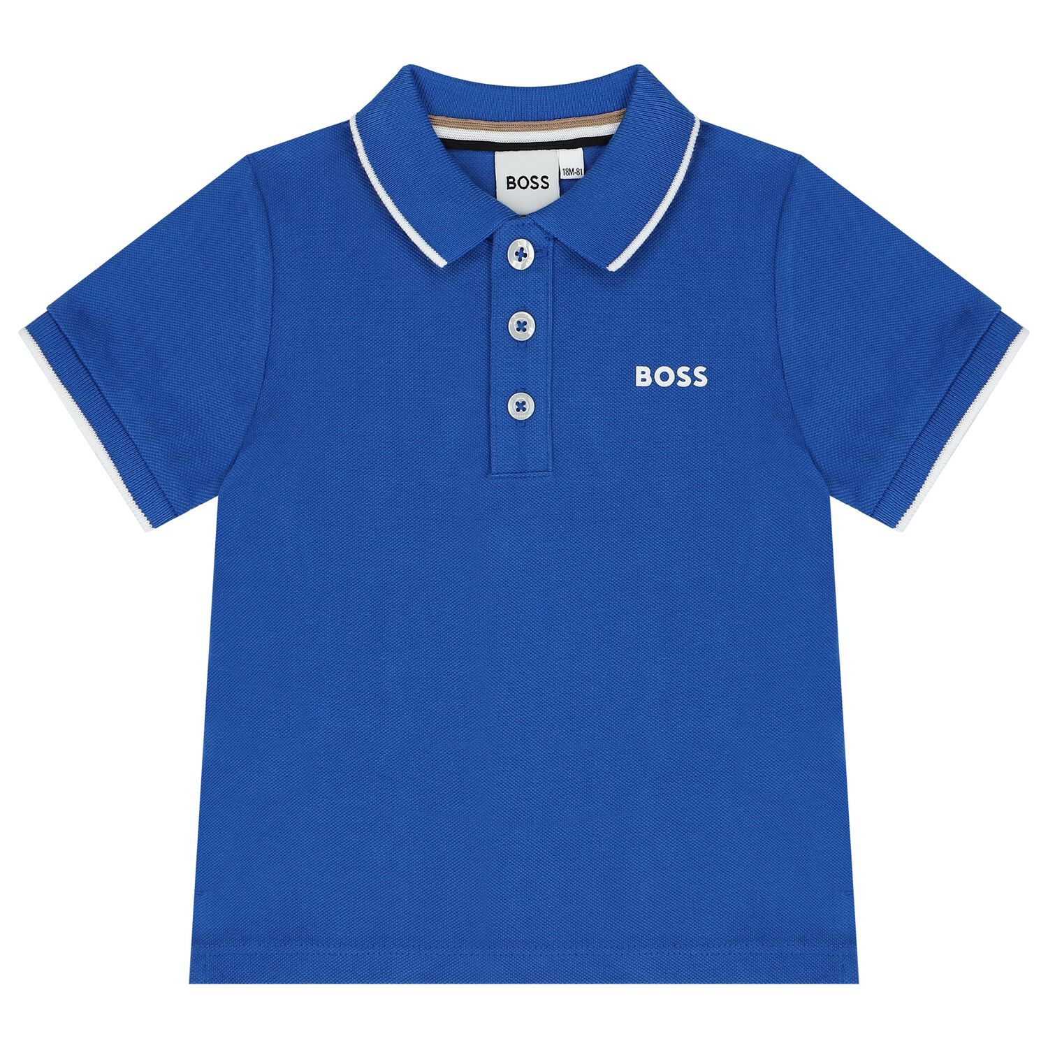 Younger Boys Blue Logo Polo Shirt, 4, hi-res
