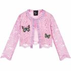 Girls Pink Lace Bolero, 1, hi-res