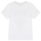 Boys White Teddy Bear Logo T-Shirt, 2, hi-res
