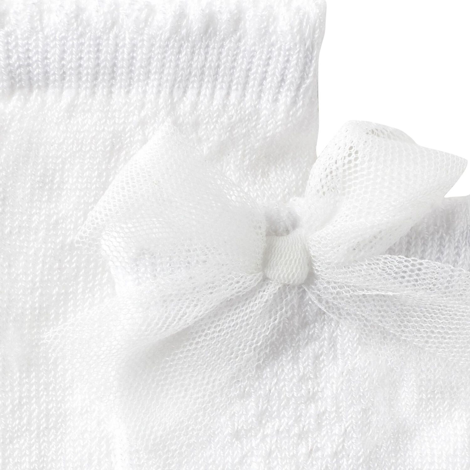 Baby Girls White Bow Socks, 2, hi-res