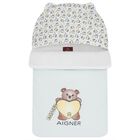 Baby Boys Blue & White Teddy Bear Logo Nest, 1, hi-res