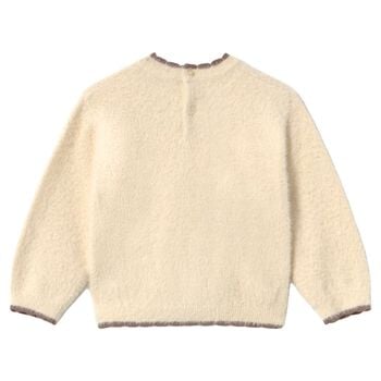 Younger Girls Beige Teddy Bear Sweatshirt