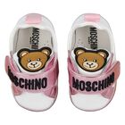 Baby Girls Pink & White Teddy Bear Pre Walker Shoes, 1, hi-res