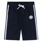 Boys Navy Logo Shorts, 3, hi-res