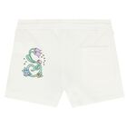 Girls Ivory Flower Shorts, 1, hi-res