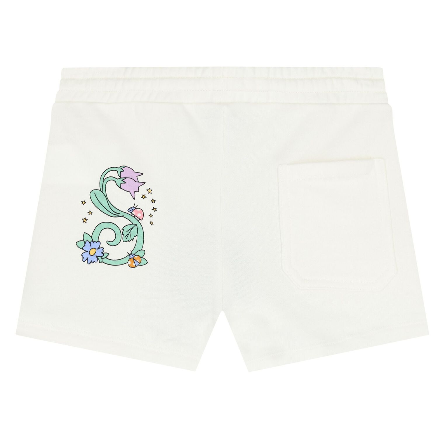 Girls Ivory Flower Shorts, 1, hi-res