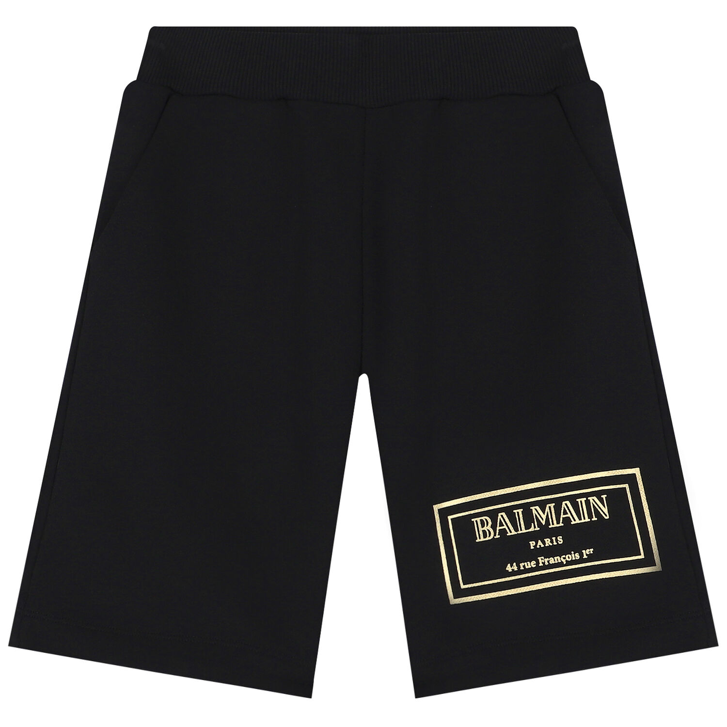 Black & Gold Logo Shorts, 1, hi-res