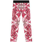 Girls Ivory & Pink Majolica Leggings, 2, hi-res