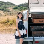 Girls Navy Blue & White Dress, 1, hi-res