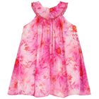 Girls Pink Floral Dress, 1, hi-res