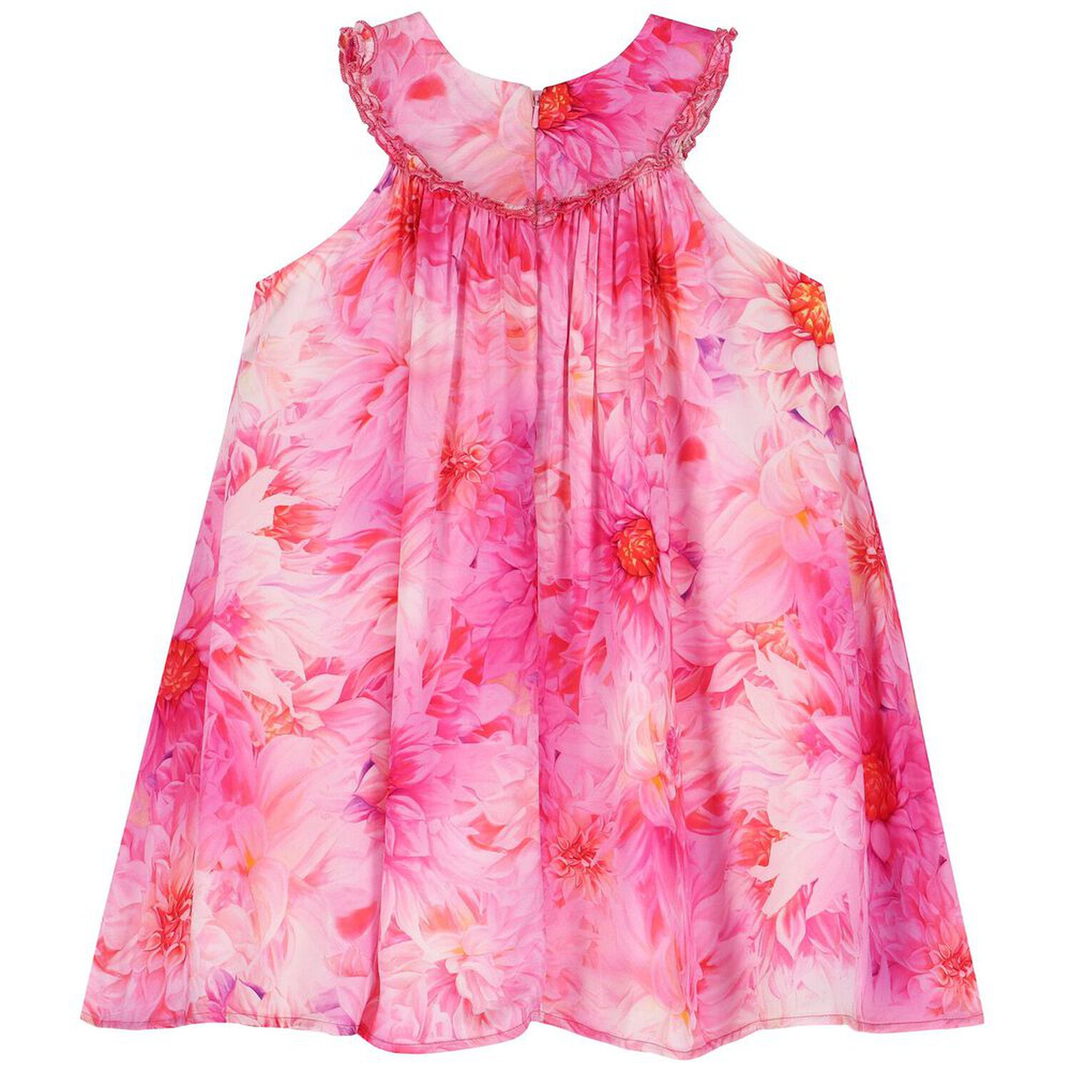 Girls Pink Floral Dress, 1, hi-res