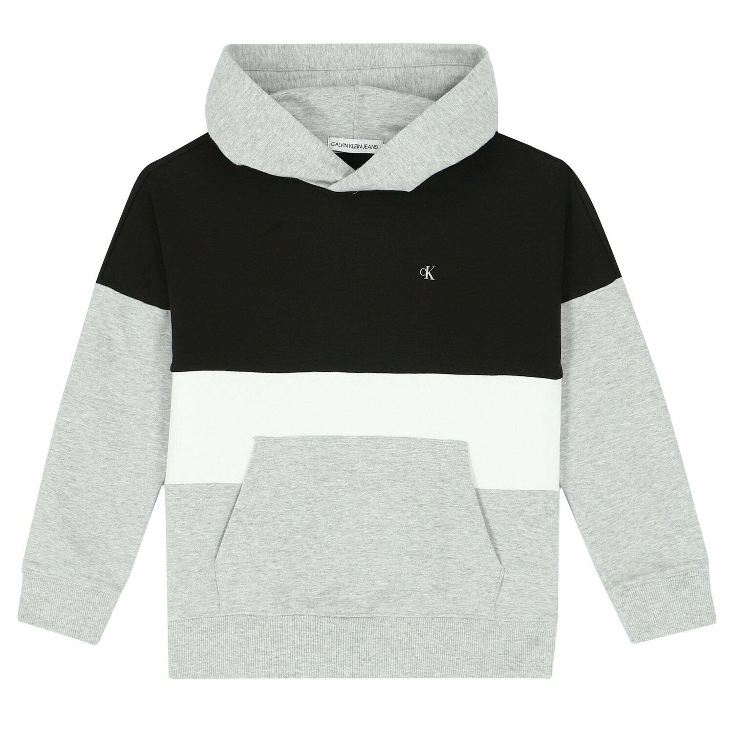 Boys Grey & Black Logo Hooded Top, 1, hi-res image number null